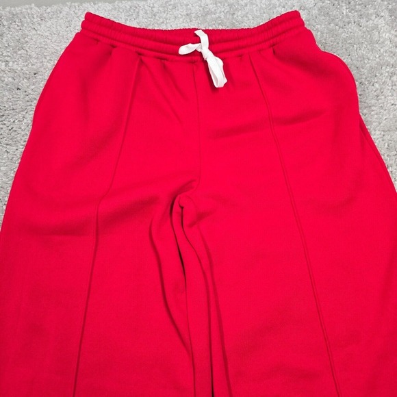 Missguided Sweatpants Womens Large Red Wide Leg Drawstring Pants Hip Hop - Picture 3 of 13
